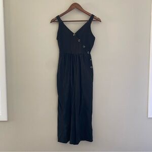 AMERICAN EAGLE Wide Leg Crop Button Detail Onesie Jumpsuit Romper Size S